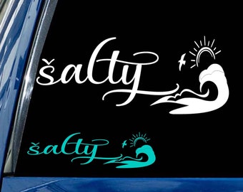 Salty decal vinyl window car bumper sticker many vinyl colors available