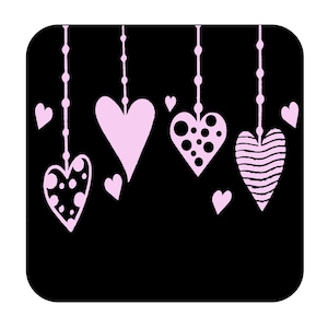 Hearts on string Window decal Valentines day Decor all sizes