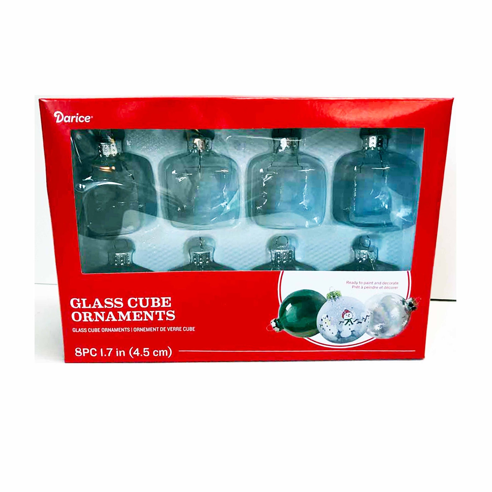 Clear cube ornament GLASS blanks SET of 8 DIY using vinyl Etsy