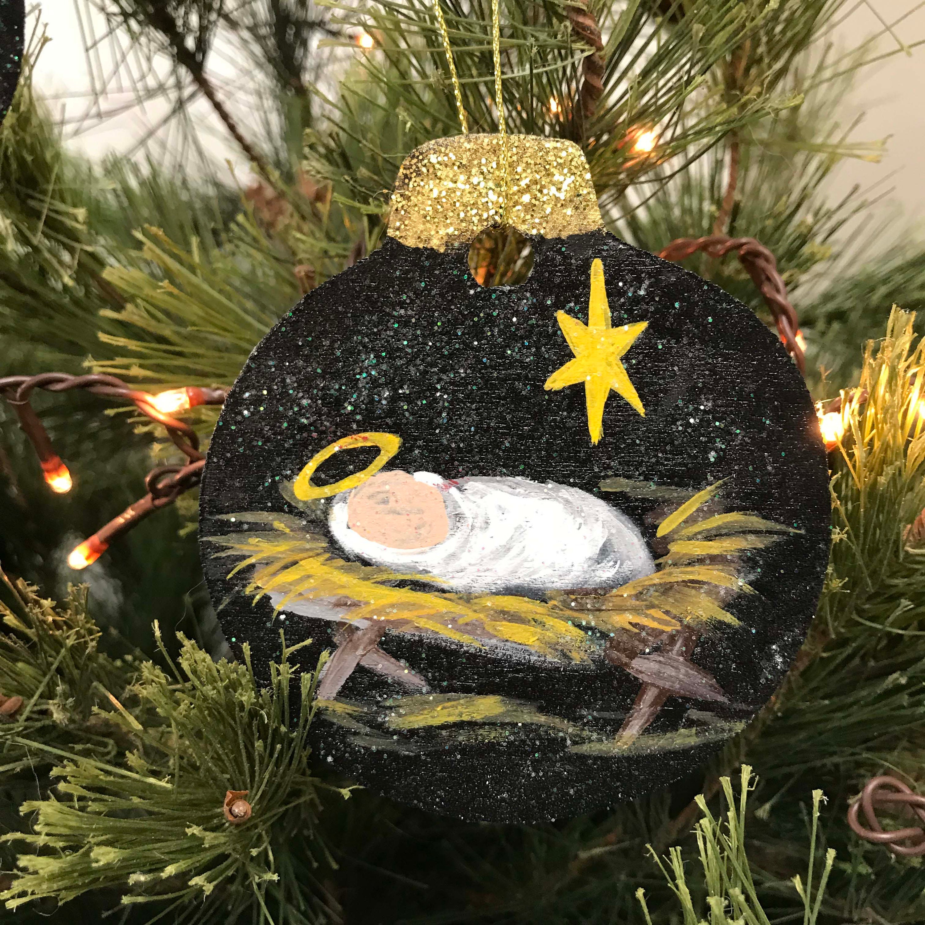 Baby Jesus ornament Hand painted religious Christmas decor  Etsy