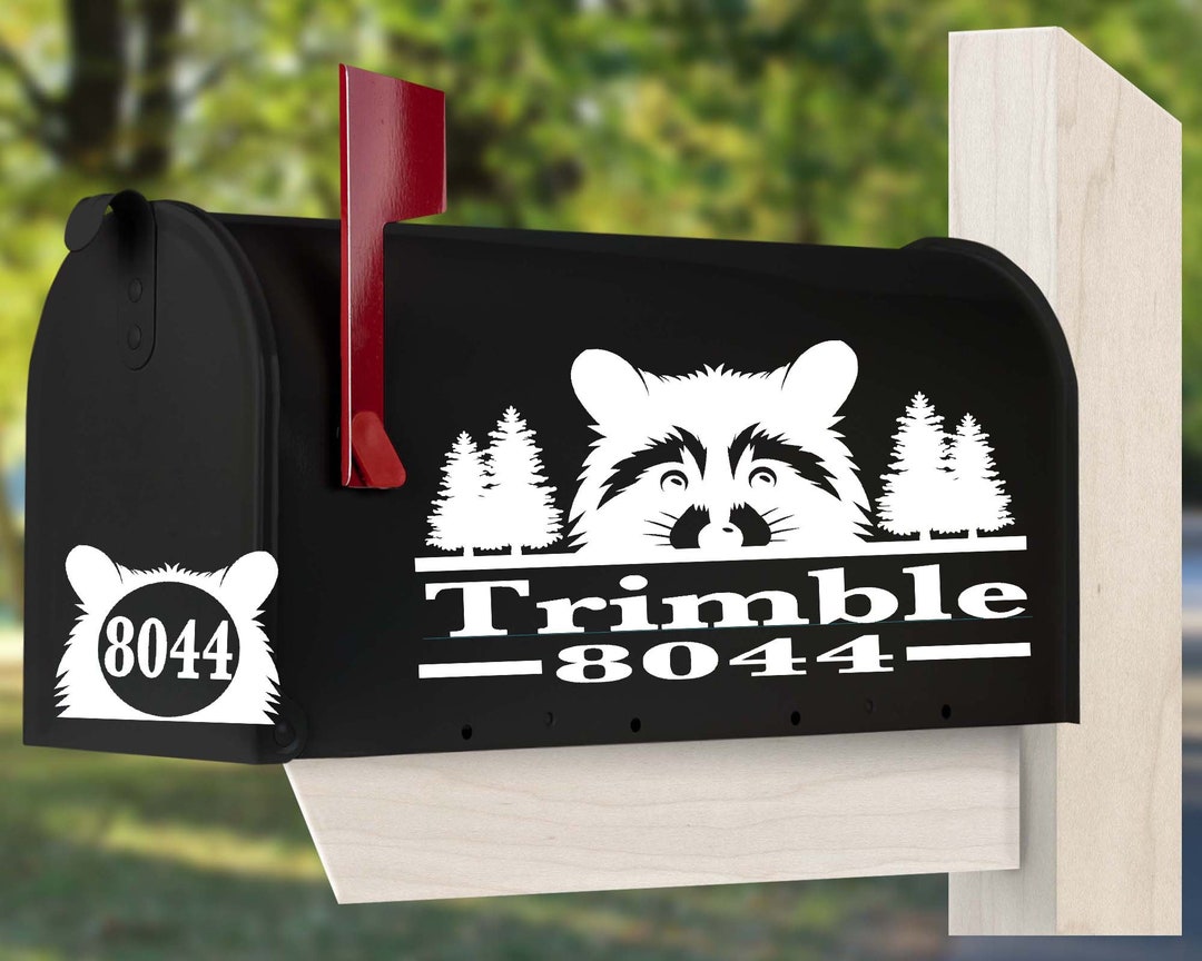 Raccoon Mailbox Decal: Personalized Cabin Address Vinyl Sticker - Etsy