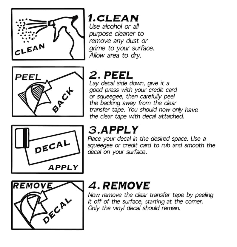 Instructions for applying vinyl decal are sent with your order from Trimble Crafts