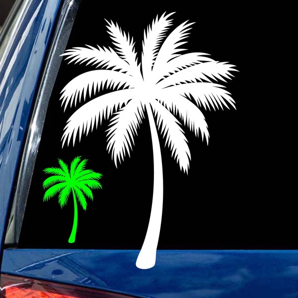 Palm Tree decal vinyl beach theme sticker window car tumbler laptop many sizes and vinyl colors available
