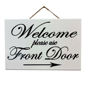 Use Front Door Sign: Customizable Entryway Plaque With Arrow - Etsy