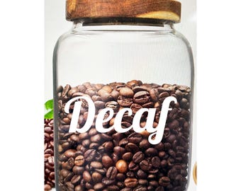 Decaf Coffee Jar Label: Home Coffee Bar Decor