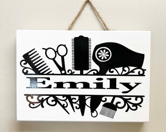 Hair Stylist Personalized name sign Hairdresser Gift Salon Decor