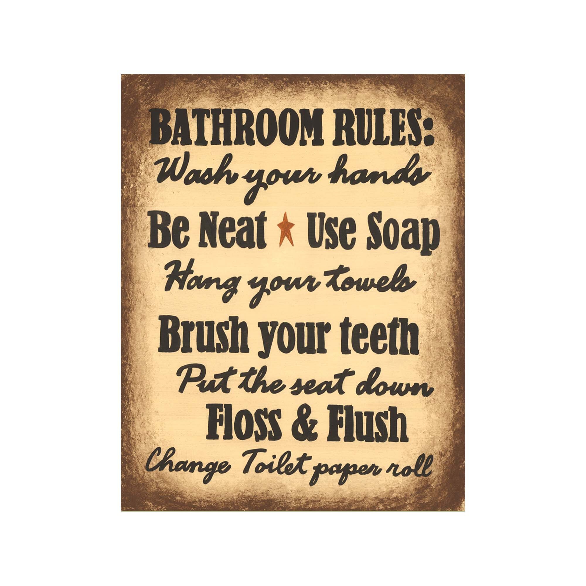 Badezimmer Regeln Zeichen waschen Hände Bürste Zähne Zahnseide | Etsy