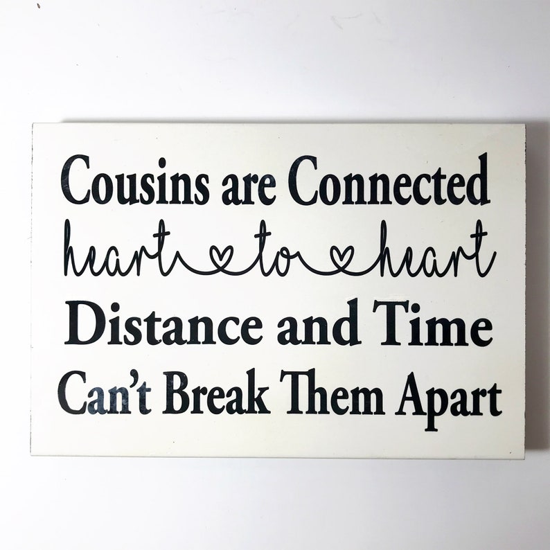 Cousins Connected Heart to Heart Distance Time Cant Break Etsy