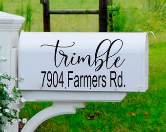 Mailbox Name Address Decal Personalized Street Name Number