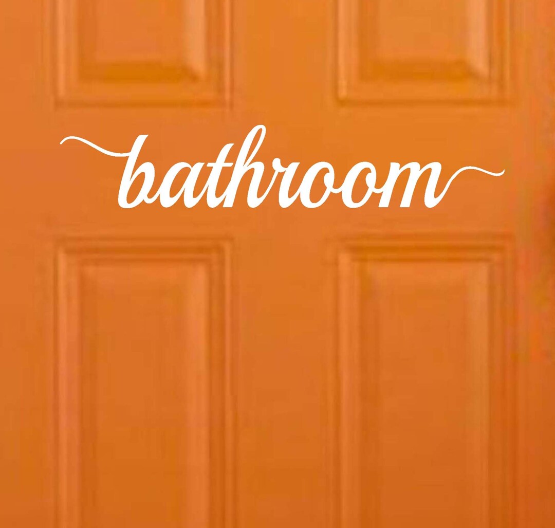 Bathroom Door Decal Vinyl Restroom Sign Etsy