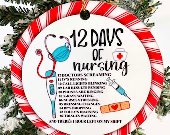Nurse Ornament 12 days of Nursing Christmas tree decor