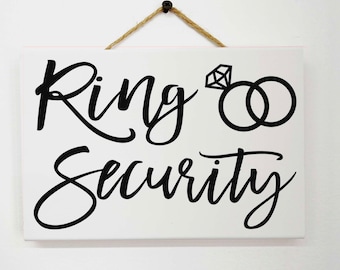 Ring Security sign wedding decor fun ring bearer flower girl carry