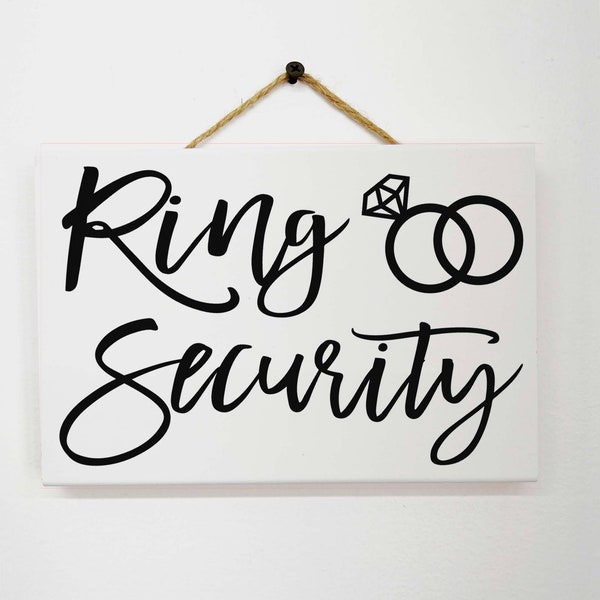 Ring Security sign wedding decor fun ring bearer flower girl carry