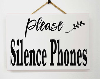 Please Silence Phones sign office spa signage to turn off cellphones