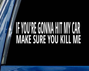 If your gonna Hit my Car make sure you Kill Me decal sticker window car bumper sticker many vinyl colors available