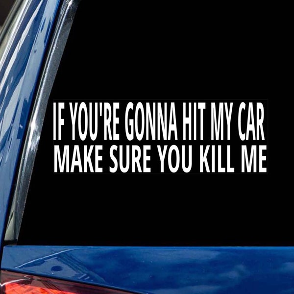 If your gonna Hit my Car make sure you Kill Me decal sticker window car bumper sticker many vinyl colors available