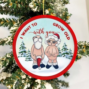 Naked Santa ornament Mr Mrs Claus gag gift Christmas tree decor stocking stuffer