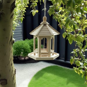 Hanging Bird Feeder, Wooden Bird Feeder, Transparent Hanging Bird Feeder, Garden Decoration, Outdoor Bird Feeder, Home Decoration