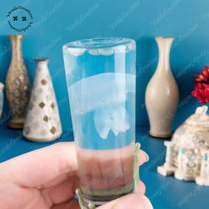 Beautiful Jellyfish Specimen, Curious Specimen, Real Jellyfish In Glass Tube, Wet Specimen, Soaked White, Long-Term Preservation