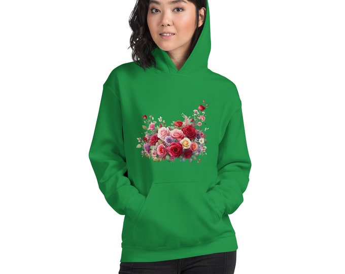 Hoodies für Frauen, Wildblumen Hoodie, Blumen Hoodie, Blumen Kapuzen-Sweatshirt, Natur Pullover, Blumen-Liebhaber-Geschenk, Gedruckte Ärmel