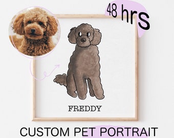 Aangepaste huisdierillustratie - huisdierportret - gepersonaliseerde huisdierkunst - uniek huisdiercadeau - huisdierherdenkingskunst - Moederdag - huisdiertekening - hondenmoeder