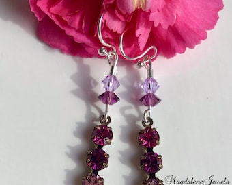 Austrian Triple Rhinestone Earrings