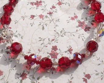 Valentine Swarovski Crystal Bracelet Siam Clear Crystals