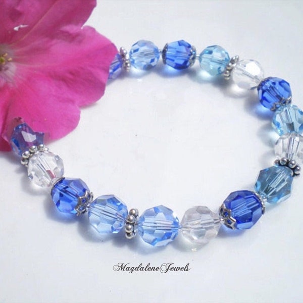 Sapphire Aquamarine Swarovski Crystal Bracelet