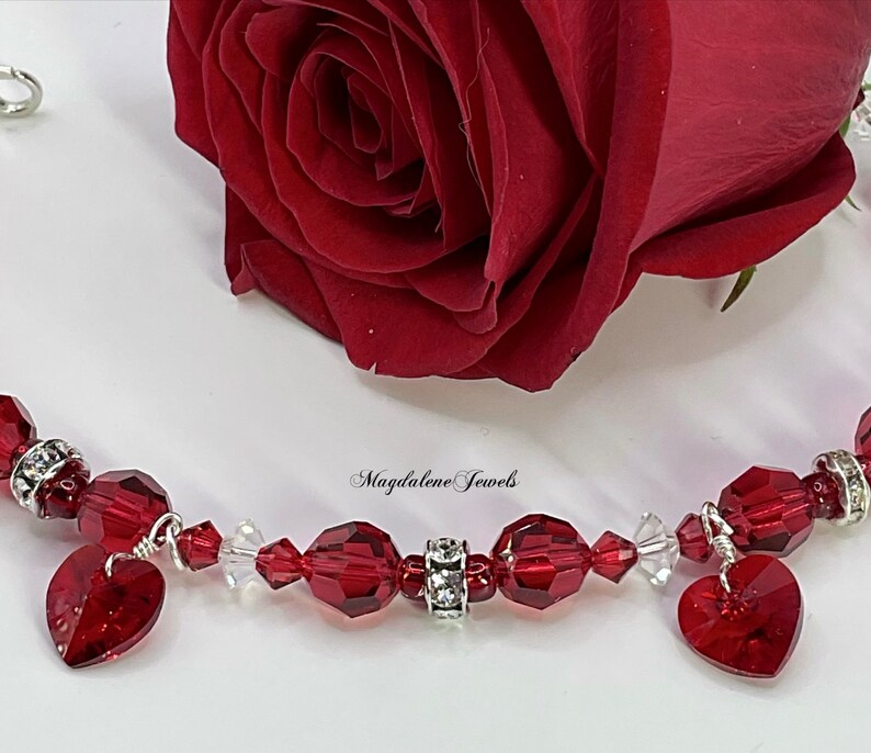 Romantic Swarovski Crystal Heart Bracelet image 3