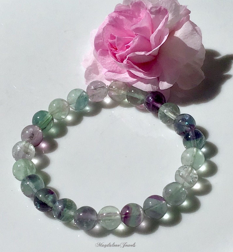 Rainbow Fluorite Gemstone Bracelet image 1