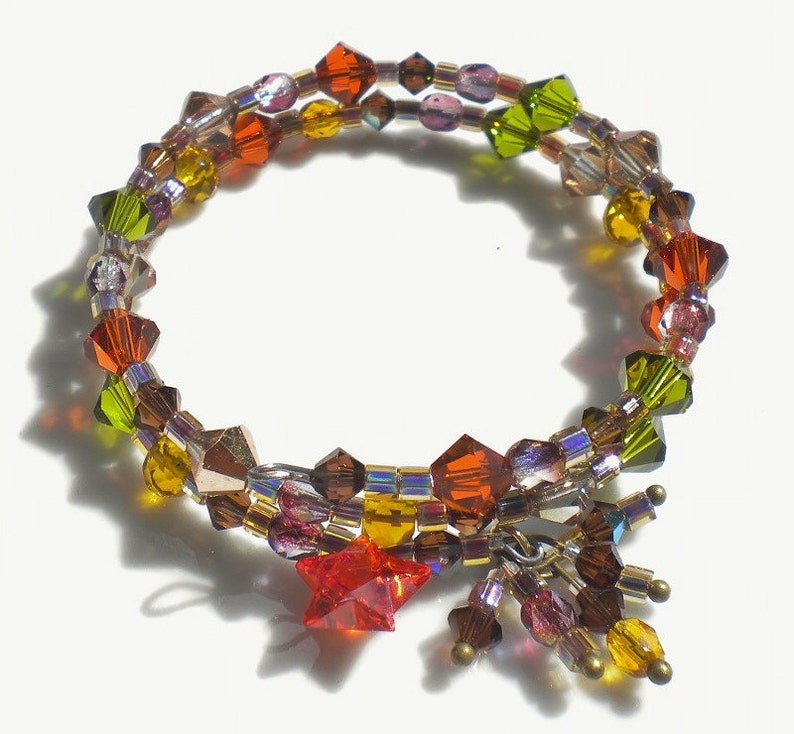 Autumn Memory Bracelet Multi Color Crystals w Czech Glass Crystals image 1