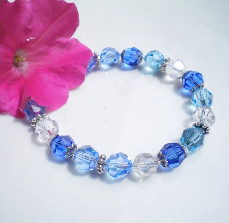 Sapphire Aquamarine Swarovski Crystal Bracelet image 3