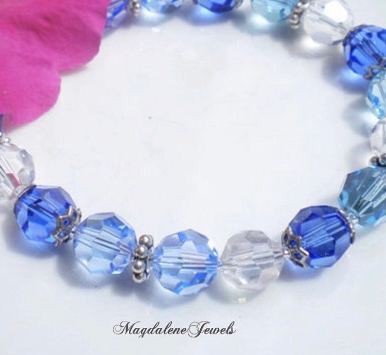 Sapphire Aquamarine Swarovski Crystal Bracelet image 2