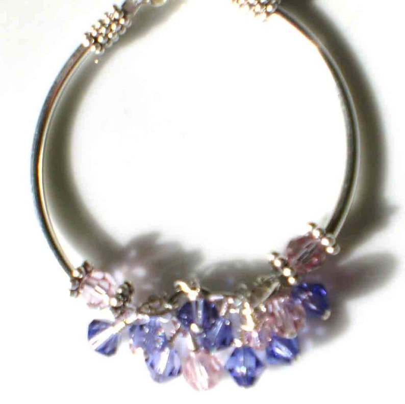 Tanzanite Cantalope Crystal Bracelet Sterling Silver Beads image 2