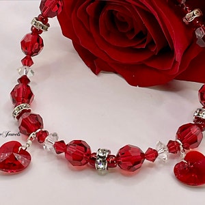 Romantic Swarovski Crystal Heart Bracelet image 2