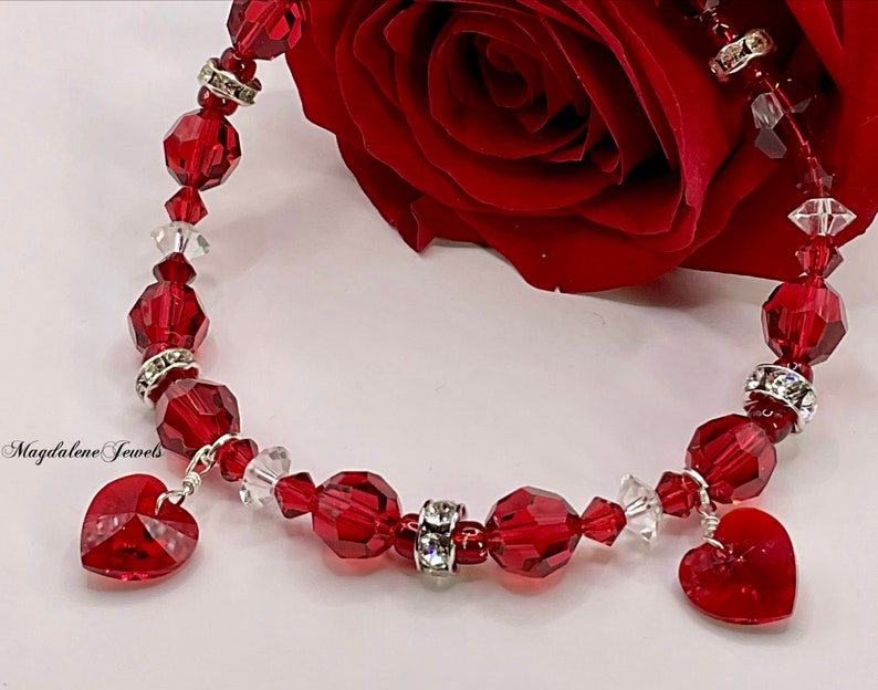 Romantic Swarovski Crystal Heart Bracelet image 2