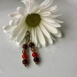 Gemstone Drop Earrings Garnet Jasper TigersEye image 2