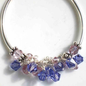 Tanzanite Cantalope Crystal Bracelet Sterling Silver Beads image 1