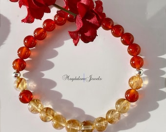 Citrine Carnelian Gemstone Chakra Bracelet