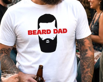 Men's Graphic Tee: Beard Dad T-shirt, Beardo Soft Cotton, Multi-color