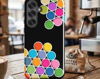 Geometric Phone Case for Samsung Tough: Abstract Retro Circle Pattern, Modern Tech Accessories