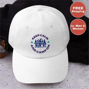 Cotton Twill Baseball Hat: Camping Adventure Cap, One Size Fits All