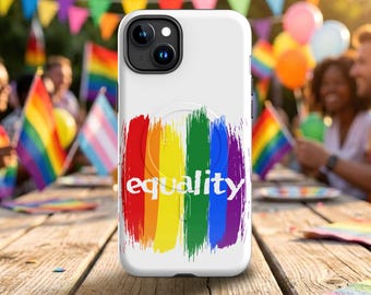 Pride iPhone Cover: White LGBTQ+ Gay, Inclusion, Artistic Equality, Queer Accessory