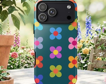Folk Art Cover for iPhone Case: Retro Scandinavian Abstract Pattern, Dual-Layer Protection