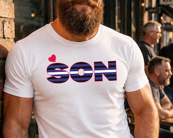 Men's Pride Shirt: Son Leather Graphic Tee, LGBTQ+ Festival Clothing Top, Light Colors