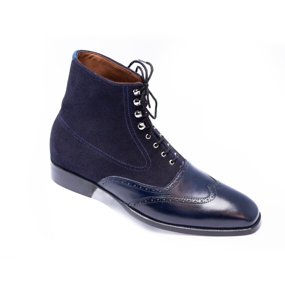To Boot New York Suede Wingtip Navy Blue Oxfords Shoes Men’s Size 8 To Boot New York Oxfords Navy Blue Suede Size 8 With Rubber  main image 3