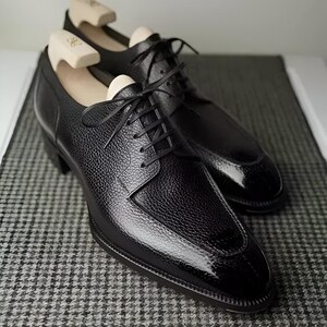 Handmade Men Whole Grain Derby Leather Shoes, Formal Dress Leather Office Shoes, Office Shoes, Oxford Shoes, Formal Dress Shoes For Men