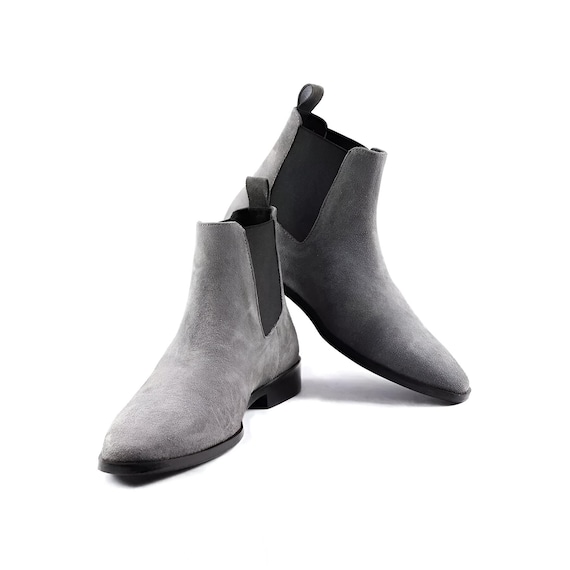 Botas Chelsea Botas De Ante Grises Botas Chelsea De Ante Gris