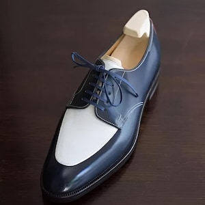 Scarpe eleganti da uomo bicolore fatte a mano, scarpe da uomo per spettatori, scarpe eleganti da uomo, regalo per lui, scarpe eleganti da festa, matrimonio, Oxford con lacci