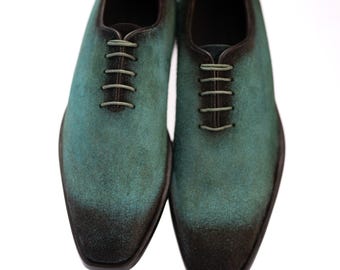 slim fit dress slacks Mint Green Dress Shoes ​| Spectator Style main image 0